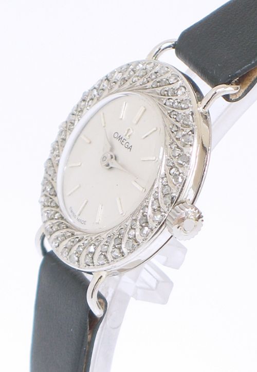 fig 1. STUNNING RARE OMEGA PLATINUM AND DIAMOND LADIES ART DECO COCKTAIL WATCH C1920