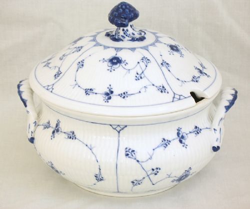 Superb Royal Copenhagen Blue Fluted Lace  Tureen  C1890-1920