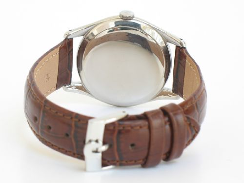 fig 5. SOLID STAINLESS STEEL OMEGA TEXTURED DIAL CALIBRE 266 MENS WATCH WITH ORIGINAL PAPERWORK C1953-4