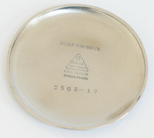 fig 7. SOLID STAINLESS STEEL OMEGA TEXTURED DIAL CALIBRE 266 MENS WATCH WITH ORIGINAL PAPERWORK C1953-4