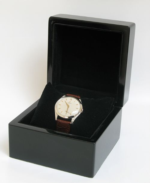 fig 8. SOLID STAINLESS STEEL OMEGA TEXTURED DIAL CALIBRE 266 MENS WATCH WITH ORIGINAL PAPERWORK C1953-4