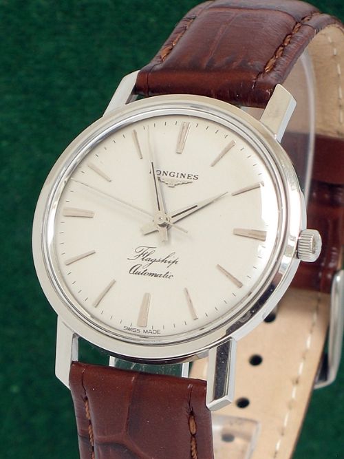 fig 1. LONGINES FLAGSHIP AUTOMATIC STAINLESS STEEL MENS WATCH C1960