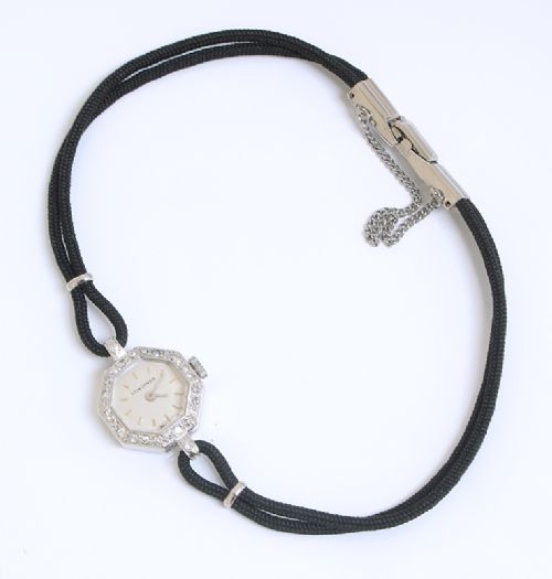fig 6. STUNNING LONGINES PLATINUM AND DIAMOND LADIES ART DECO COCKTAIL WATCH C1960
