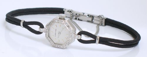 fig 8. STUNNING LONGINES PLATINUM AND DIAMOND LADIES ART DECO COCKTAIL WATCH C1960