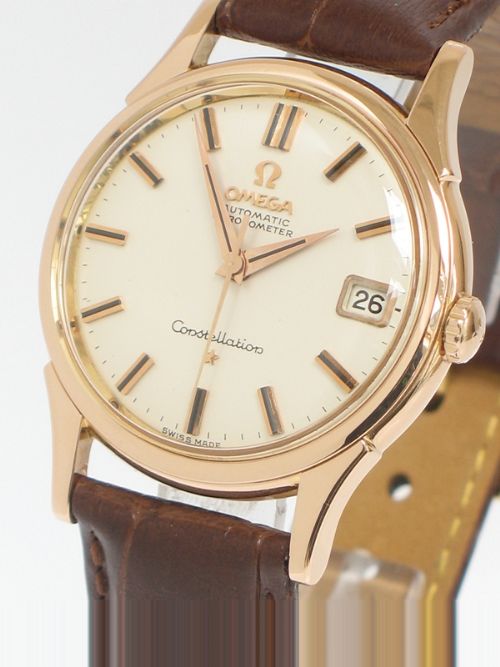 fig 1. EXTREMELY RARE SOLID 18CT ROSE GOLD OMEGA CONSTELLATION CHRONOMETER AUTOMATIC MENS WATCH C1960