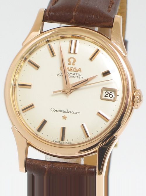 fig 3. EXTREMELY RARE SOLID 18CT ROSE GOLD OMEGA CONSTELLATION CHRONOMETER AUTOMATIC MENS WATCH C1960