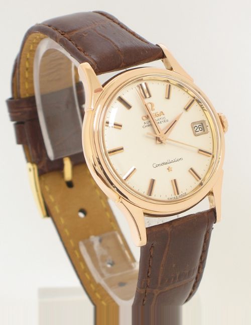 fig 4. EXTREMELY RARE SOLID 18CT ROSE GOLD OMEGA CONSTELLATION CHRONOMETER AUTOMATIC MENS WATCH C1960