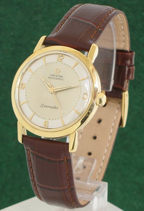 Superb Solid 18ct Gold Omega Seamaster Automatic Two Tone Dial Mens Watch C1958-59