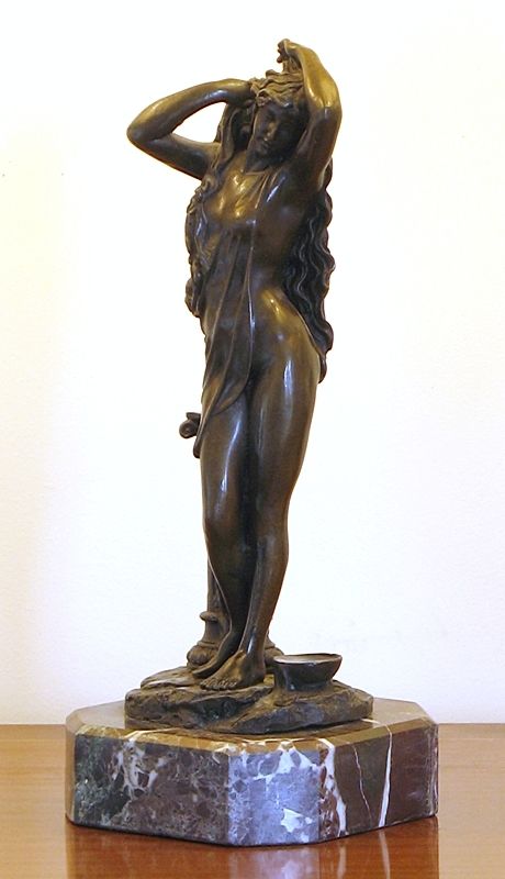 fig 2. BEAUTIFUL SOLID BRONZE SCULPTURE OF A ROMAN OR GREEK SCANTILY CLAD MAIDEN OR LADY