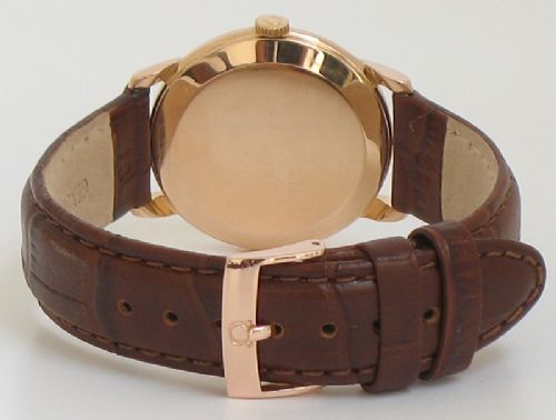 fig 5. RARE SOLID 18CT ROSE GOLD OMEGA CAL 267 MENS WATCH 1956-57