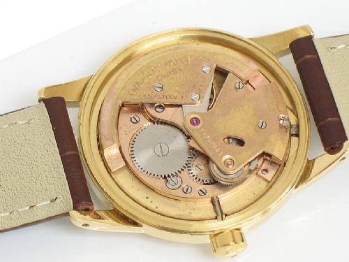fig 9. STUNNING RARE SOLID 18CT GOLD OMEGA SEAMASTER BUMPER AUTOMATIC CAL 354 MENS WATCH C1953