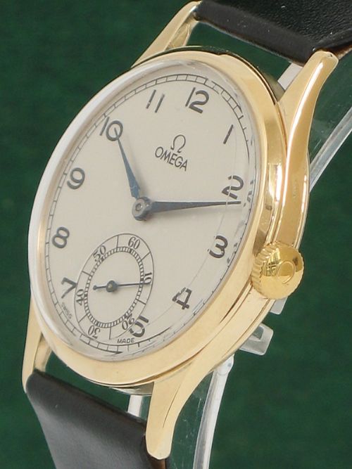 fig 3. RARE SOLID 9CT GOLD OMEGA 30T2 MENS WATCH C1944-45