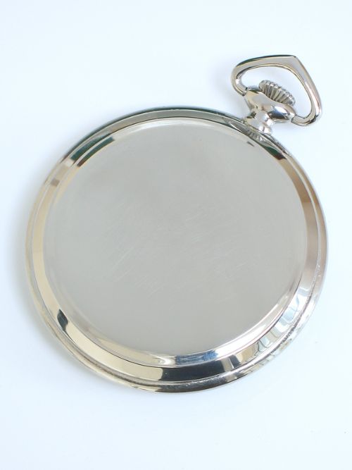fig 1. STUNNING ORIGINAL OMEGA STAINLESS STEEL POCKET WATCH C1951