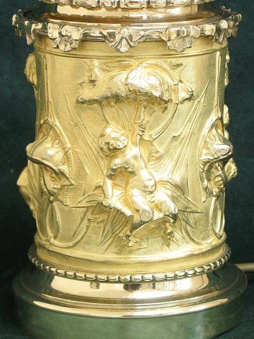 fig 1. BEAUTIFUL AND UNIQUE SOLID BRASS VICTORIAN DESK OR TABLE LAMP C1890