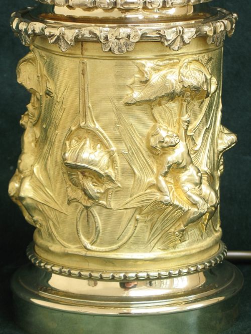 fig 2. BEAUTIFUL AND UNIQUE SOLID BRASS VICTORIAN DESK OR TABLE LAMP C1890