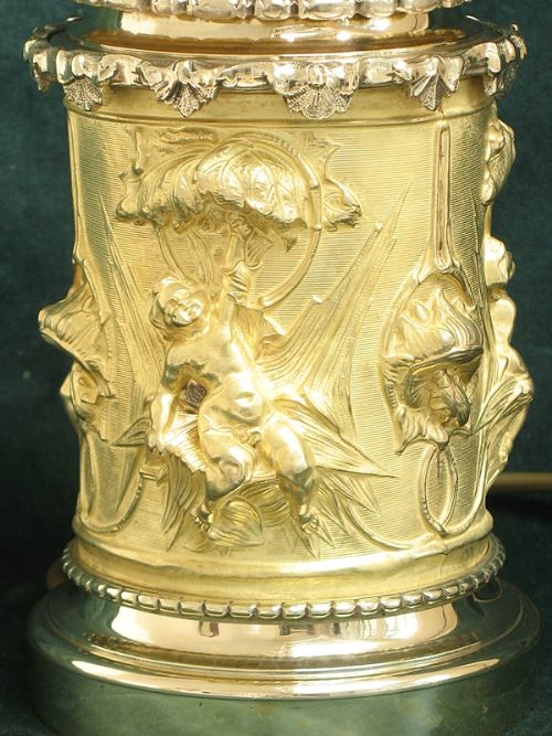 fig 4. BEAUTIFUL AND UNIQUE SOLID BRASS VICTORIAN DESK OR TABLE LAMP C1890
