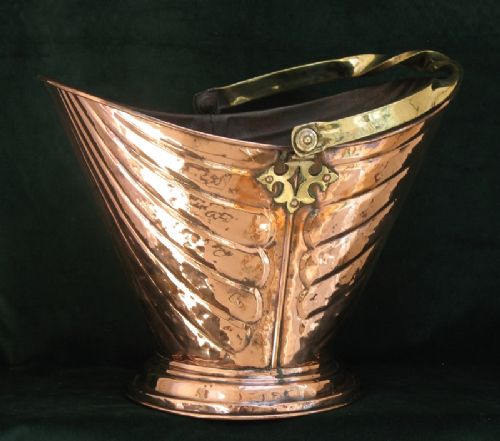 fig 1. BEAUTIFUL GEORGIAN BRASS AND COPPER COAL SCUTTLE C1830