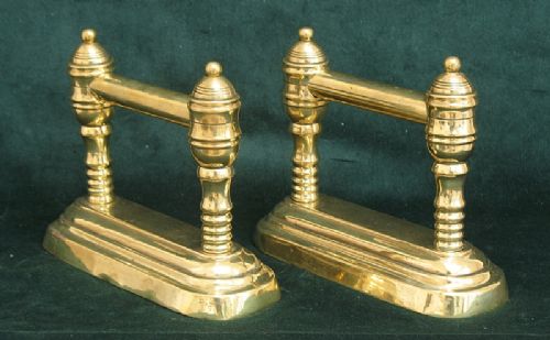 Stunning Genuine Victorian Solid Brass Pair of Fire Dogs Andirons C1890