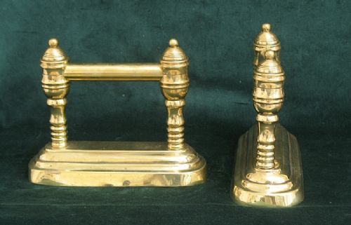fig 1. STUNNING GENUINE VICTORIAN SOLID BRASS PAIR OF FIRE DOGS ANDIRONS C1890
