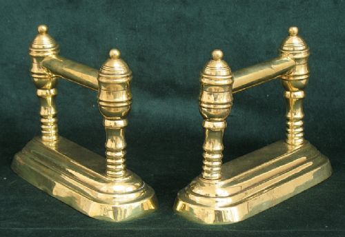 fig 2. STUNNING GENUINE VICTORIAN SOLID BRASS PAIR OF FIRE DOGS ANDIRONS C1890
