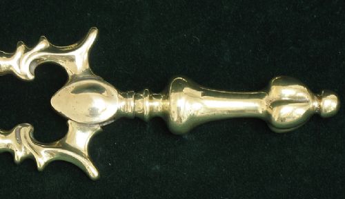 fig 2. BEAUTIFUL GENUINE SOLID BRASS VICTORIAN AT NOUVEAU COMPANION SET FIRE IRONS C1890