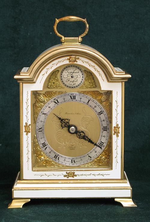 fig 1. RARE SMALL CHINOISERIE MANTEL CLOCK BY ELLIOT