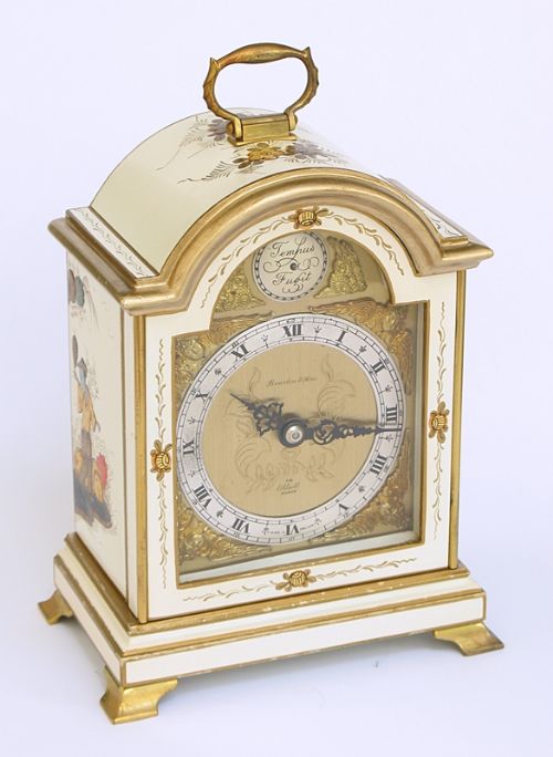 fig 3. RARE SMALL CHINOISERIE MANTEL CLOCK BY ELLIOT