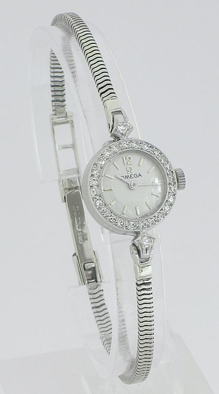 fig 2. STUNNING OMEGA 18ct WHITE GOLD AND DIAMOND LADIES COCKTAIL WATCH C1957-58 