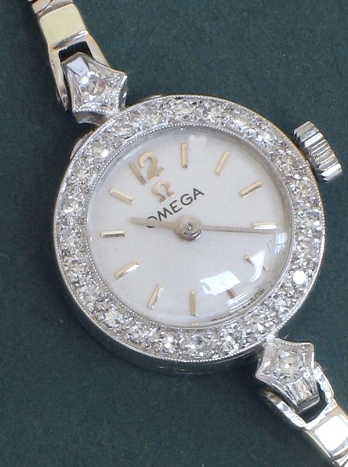 fig 6. STUNNING OMEGA 18ct WHITE GOLD AND DIAMOND LADIES COCKTAIL WATCH C1957-58 