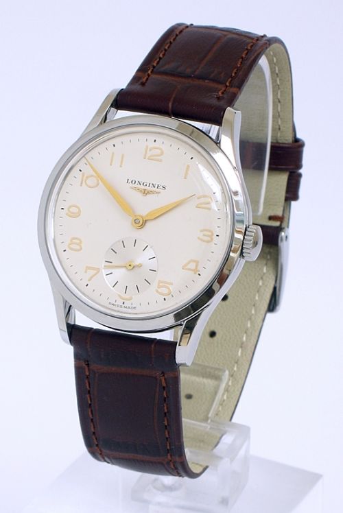 Stunning Longines 12.68z Stainless Steel Mens Watch C1953