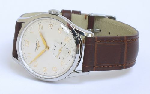 fig 3. STUNNING LONGINES 12.68Z STAINLESS STEEL MENS WATCH C1953