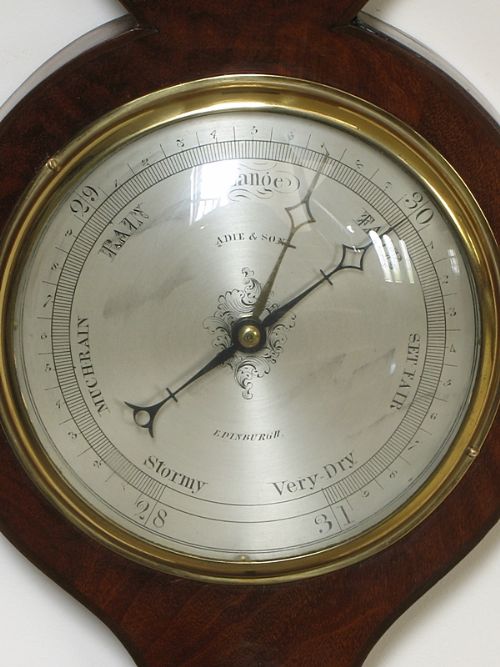 fig 3. EARLY C19TH MERCURY DIAL BAROMETER BY ADIE & SON OF EDINBURGH C1840