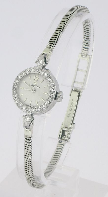 fig 1. STUNNING OMEGA 18ct WHITE GOLD AND DIAMOND LADIES COCKTAIL WATCH C1957-58 
