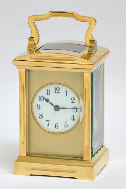 fig 1. EXCEPTIONAL VICTORIAN 18CT GOLD PLATED STRIKING CARRIAGE CLOCK C1900