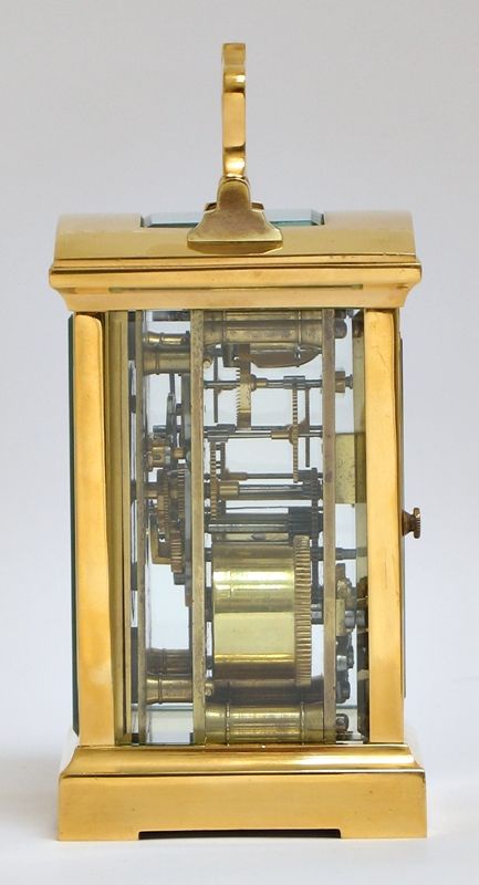 fig 2. EXCEPTIONAL VICTORIAN 18CT GOLD PLATED STRIKING CARRIAGE CLOCK C1900