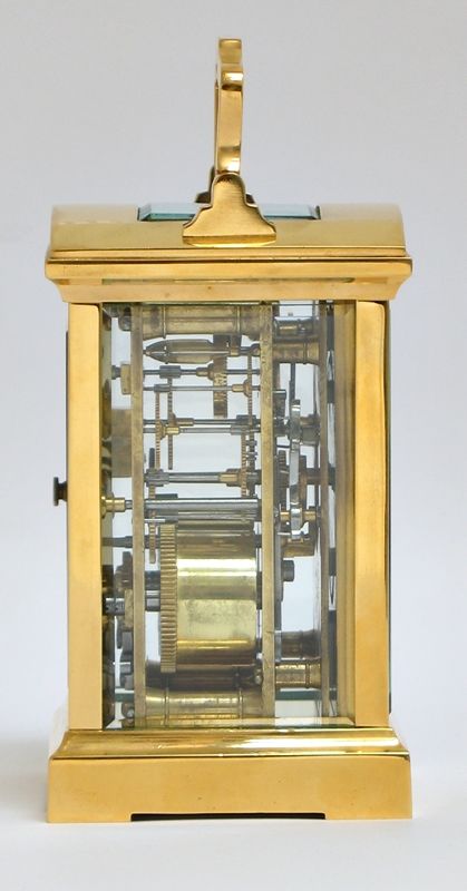 fig 3. EXCEPTIONAL VICTORIAN 18CT GOLD PLATED STRIKING CARRIAGE CLOCK C1900