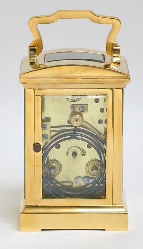 fig 4. EXCEPTIONAL VICTORIAN 18CT GOLD PLATED STRIKING CARRIAGE CLOCK C1900