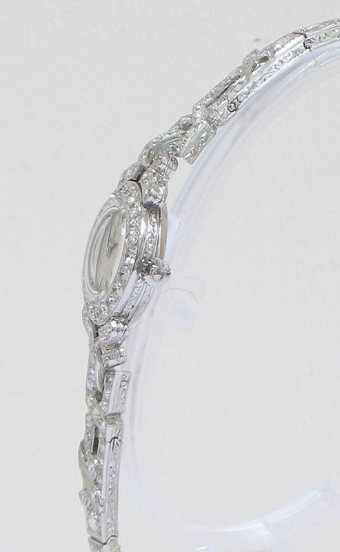 fig 3. STUNNING RARE OMEGA PLATINUM AND 2CT DIAMOND LADIES COCKTAIL WATCH C1960