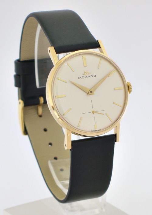 fig 1. SOLID 9CT GOLD MOVADO CALIBRE 125 MENS WATCH 1960