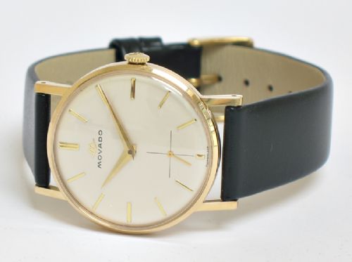 fig 3. SOLID 9CT GOLD MOVADO CALIBRE 125 MENS WATCH 1960