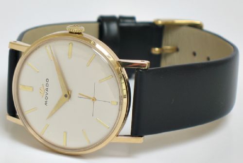 fig 4. SOLID 9CT GOLD MOVADO CALIBRE 125 MENS WATCH 1960