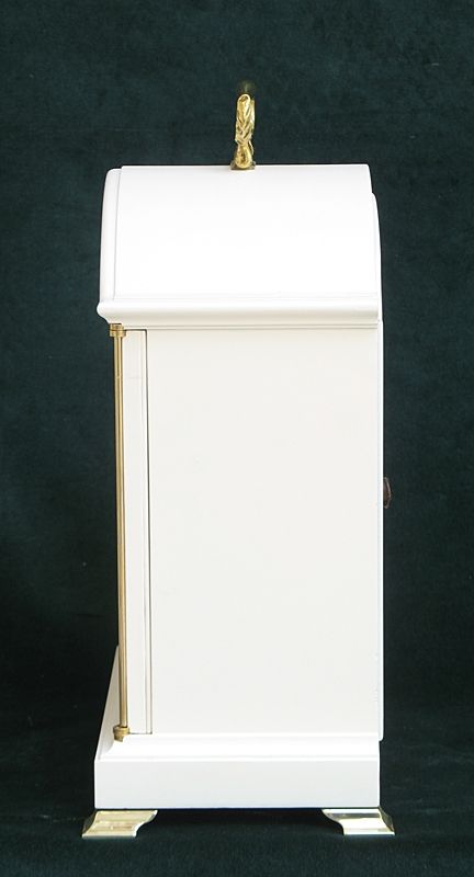 fig 4. WHITE PAINTED WESTMINSTER AND WHITTINGTON CHIME BRACKET CLOCK BY ELLIOTT, LONDON