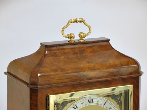 fig 3. BEAUTIFUL BURR WALNUT WESTMINSTER AND WHITTINGTON CHIME BRACKET OR MANTEL CLOCK BY ELLIOTT OF LONDON