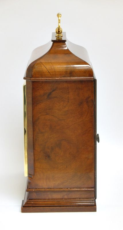 fig 4. BEAUTIFUL BURR WALNUT WESTMINSTER AND WHITTINGTON CHIME BRACKET OR MANTEL CLOCK BY ELLIOTT OF LONDON