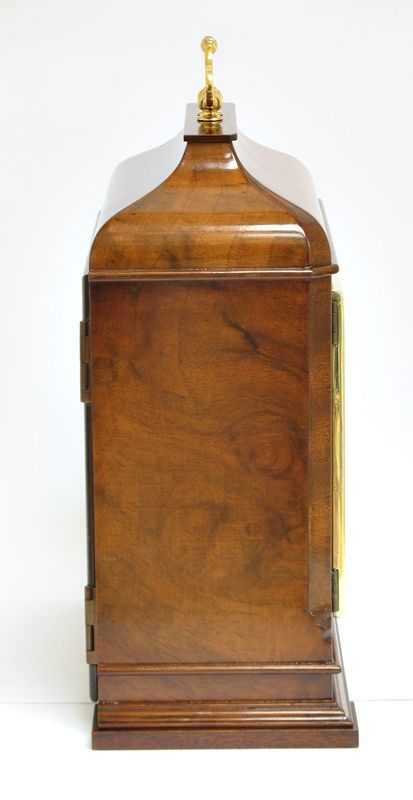 fig 5. BEAUTIFUL BURR WALNUT WESTMINSTER AND WHITTINGTON CHIME BRACKET OR MANTEL CLOCK BY ELLIOTT OF LONDON