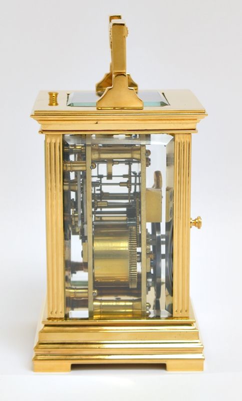fig 3. BEAUTIFUL RARE VICTORIAN 18CT GOLD PLATED STRIKING AND REPEATING CARRIAGE CLOCK C1880