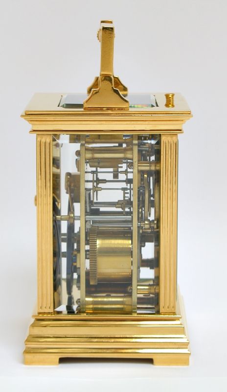 fig 4. BEAUTIFUL RARE VICTORIAN 18CT GOLD PLATED STRIKING AND REPEATING CARRIAGE CLOCK C1880