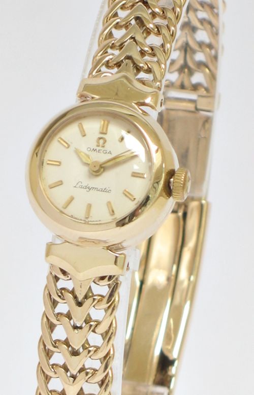 fig 3. STUNNING SOLID 9CT GOLD OMEGA LADYMATIC CALIBRE 455 LADIES COCKTAIL WATCH