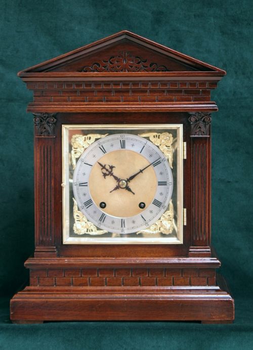 Superb Victorian Mahogany Ting Tang Mantel Clock by Winterhalder and Hoffmeier C1880