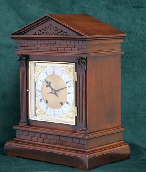 fig 2. SUPERB VICTORIAN MAHOGANY TING TANG MANTEL CLOCK BY WINTERHALDER AND HOFFMEIER C1880